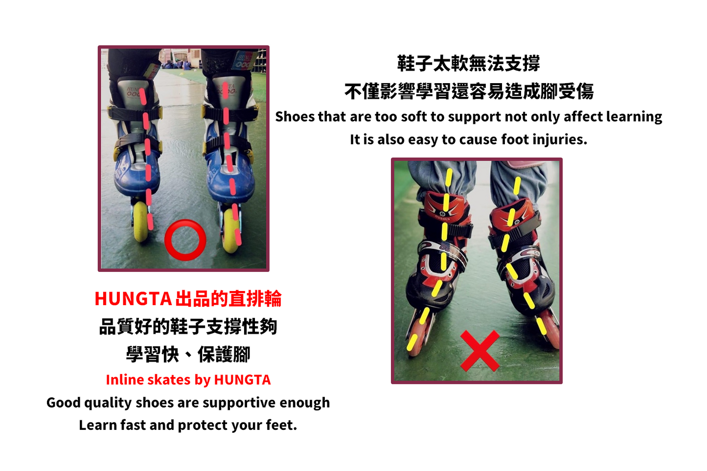 HUNGTA Hard shoe shell design provides better support
