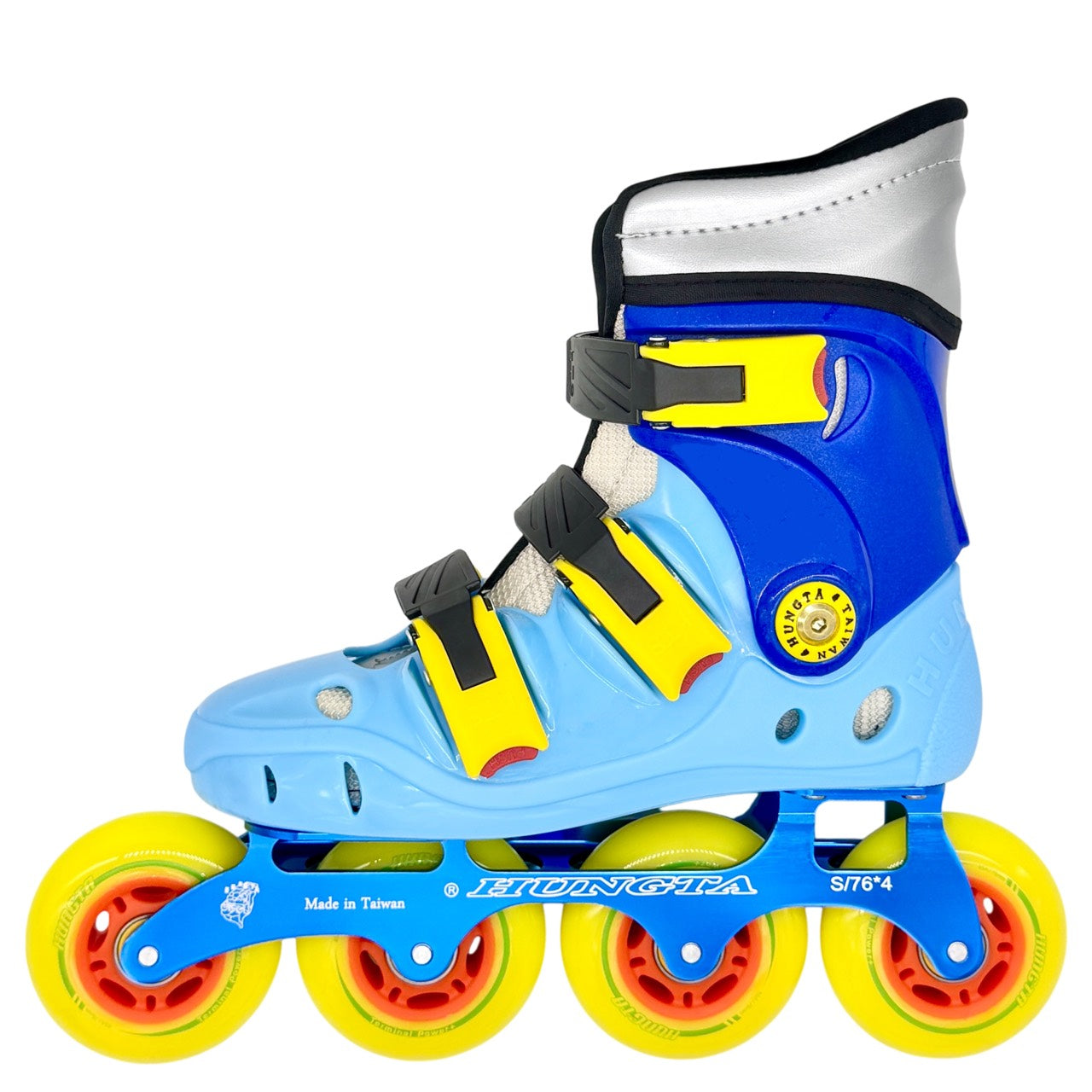 HUNGTA aqua blue inline skates – lightweight aluminum frame, made in Taiwan