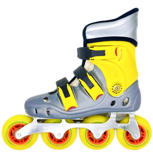 HUNGTA silver inline skates – lightweight aluminum frame, made in Taiwan
